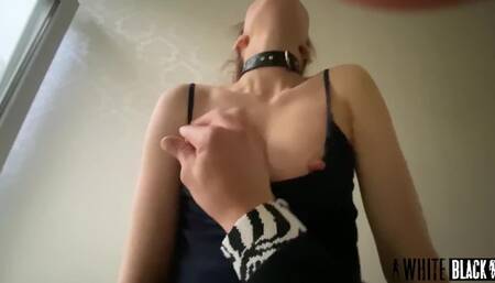 This slut loves to sit her pussy on her fist