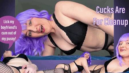 Cucks Are For Cleanup - Watch her get fucked by her boyfriend and then lick the cum from her pussy - Cuckolding Humiliation Femdom POV with Mistress Mystique - MP4