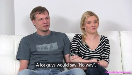Hot Blonde Fucks Her Boyfriend Before Letting Agent Have A Go At It