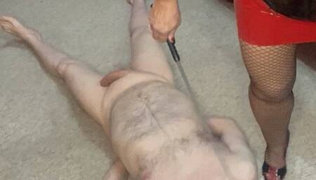 The complete domination of a naked cleaner Part 2 of 11