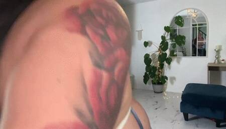 Rara in pink large ballgag and rope tied with nipple clamps