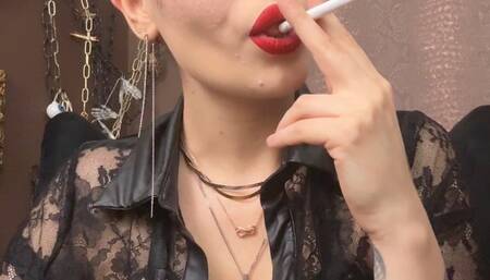 pinup style giving smoking instructions