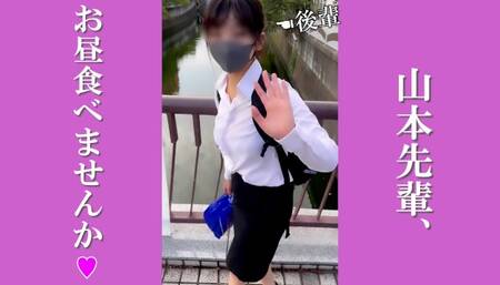 Boss and cute junior have lunch at a hotel and have sex
