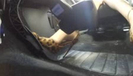 Sarah plays in her boyfriends car!! Pedal View