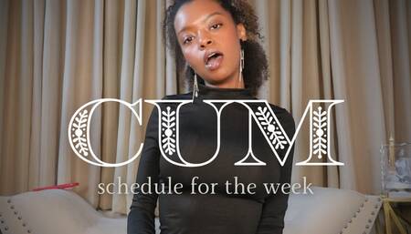 Cum Schedule for the Week