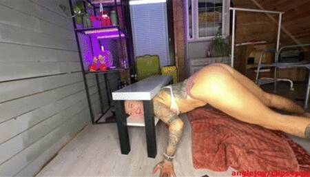 Her shelf has trapped her body