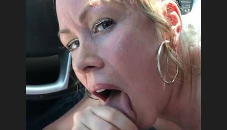 Big Cock Blowjob in a Rolling Car