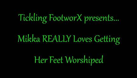 Mikka REALLY Loves Getting Her Feet Worshiped