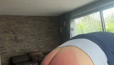 Spanked in jeans