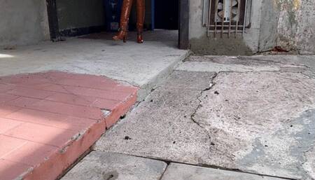 Bullwhipped in the Dungeon by Kalinda the Riding Mistress on Black Satin