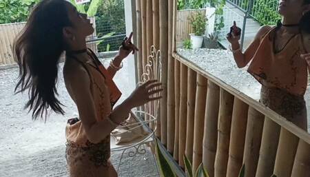 Petite Asian enjoys 69 and white dick