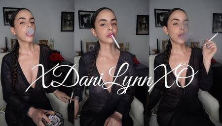 Smoking 100s in See Through Robe