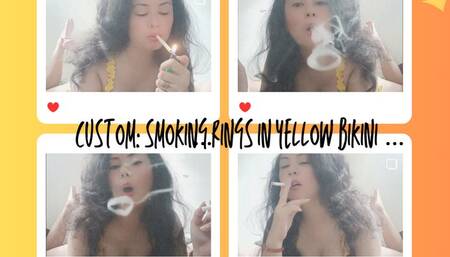 custom : smoking rings in yellow bikini smoking marlboro white, audible