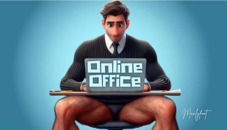 STEP GAY DAD - THE ONLINE OFFICE - CAUGHT JERKING DURING A ONLINE MEETING WITH MY BOSS!