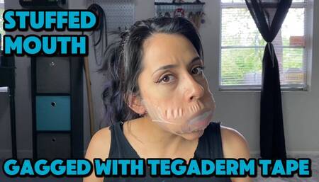 Stuffed Mouth Gagged with Tegaderm Tape (Mouth Stuffing)