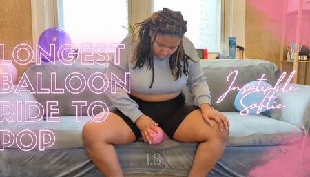 Looner: Ebony BBW Longest Balloon Ride to Pop