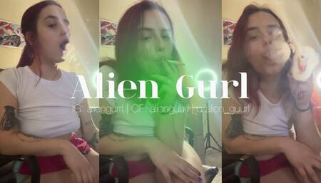 Heavy Smoking and Teasing | Alien Girl