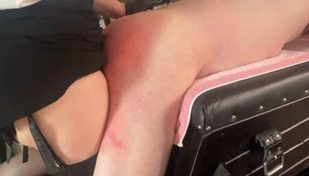 The strapon and pegging and ejaculation of a sissy slave