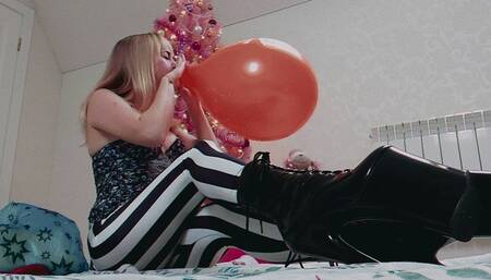 B2P of a small red balloon that shattered into small fragments