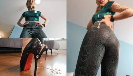 Katya spits on her slave POV who didn't do his housework