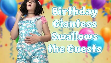 Birthday Giantess Swallows the Guests