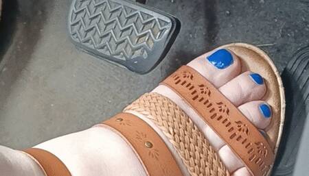 Toyota Driving In Open Toes