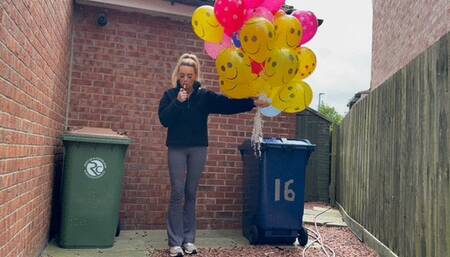 Helium balloon cigarette popping