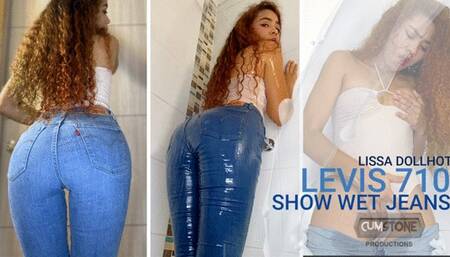 LEVIS 710 SHOW WET JEANS AND MASTURBATION