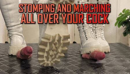 Marching and Stomping All Over Your Cock in White Boots - (Slave POV Version) - TamyStarly - Trample, Crushing, Trampling, Bootjob, Ballbusting, CBT