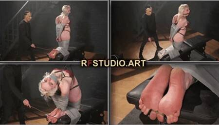 Sayori Demonstrates High Pain Tolerance - Intense Bastinado with Whip, Cane and Cable (FULL HD MP4)