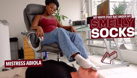My white foot rat is under my musty socks! ( Sock Domination with Mistress Abiola ) -FULL HD MP4