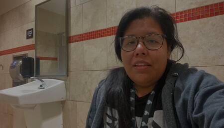 Sneeze and pee public toilet