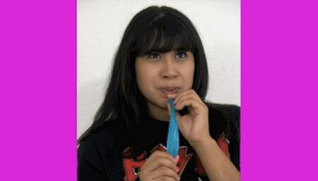 eRica drinks gross cum out of condom with a straw!