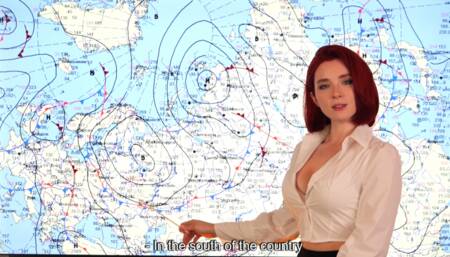 Weather Forecast Presenter Fucks on Live News and Receives Two Cumshots POV