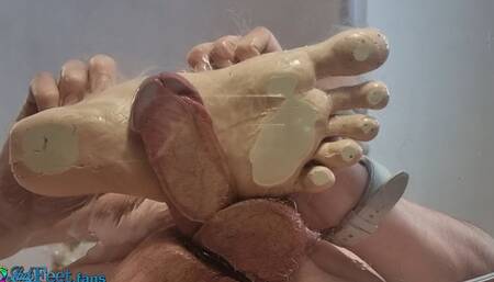 Chastity Roulette - 14th Jun 24 - Cock Trample With Silicone Feet On The Glass Table