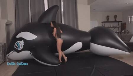PART 1! Milana Tackles the HUGE INFLATABLE WHALE indoors! SQUIRTING! Part 1 of 2! 4K Version