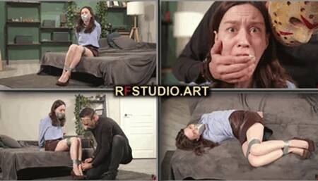 Home Girl - Cute Secretary Struggles in Tape Bondage (FULL HD MP4)