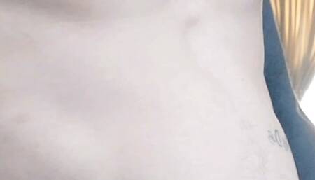 Skinny guy bloated belly