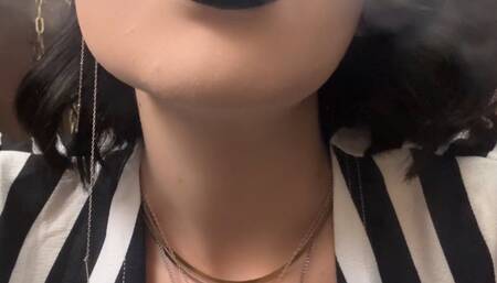 Smoking closeup in your face