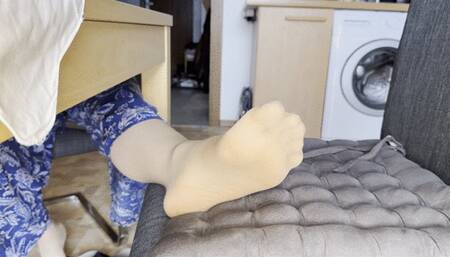 Nylon Foot Massage and light tickling