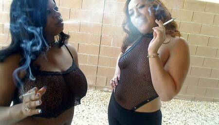 Mirage and Selena Smoking outside WMV