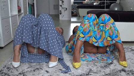 You can see our panties under our long dresses c