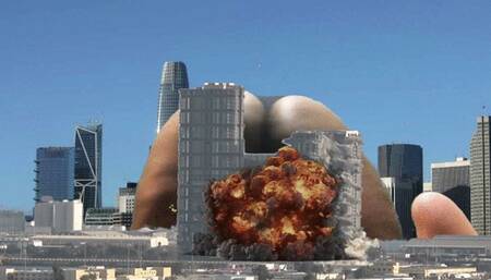 Giantess Big Ass Destroys Teenie City 1080