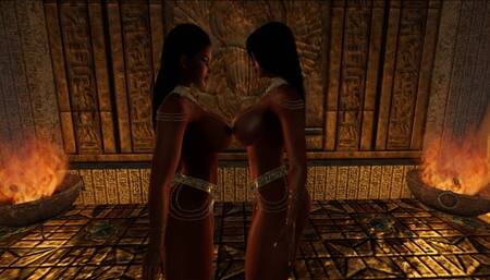 Egyptian female wrestling: slave fights the queen for her freedom HD