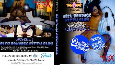 Bleu J Kitty Bondage Play - NEKO Ebony Little Bleu J fucked while tied and gagged