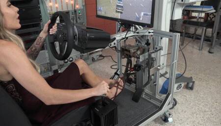 Angel Drives a Stickshift Vehicle in the Simulator (MP4 - 720p)