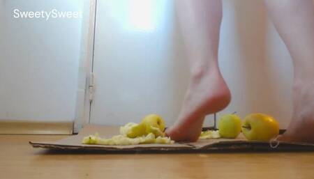 Five sweet apples under my feet