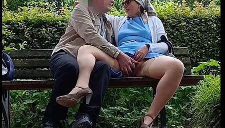 Muslim Woman Gives Head in City Park, Takes off Panties and Pees,shows Her Pussy.