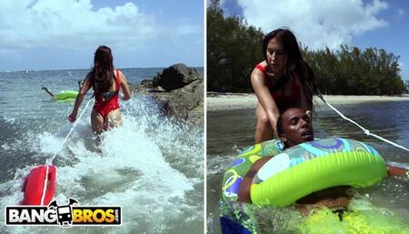 BANGBROS - Charlie Gets into Hot Water, Lifeguard Valerie Kay Saves the Day