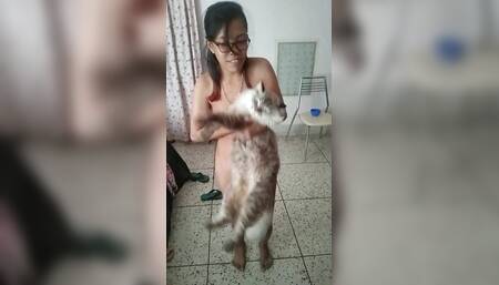 My nudist Pinay Wife loves dancing, and after that she dances on ME